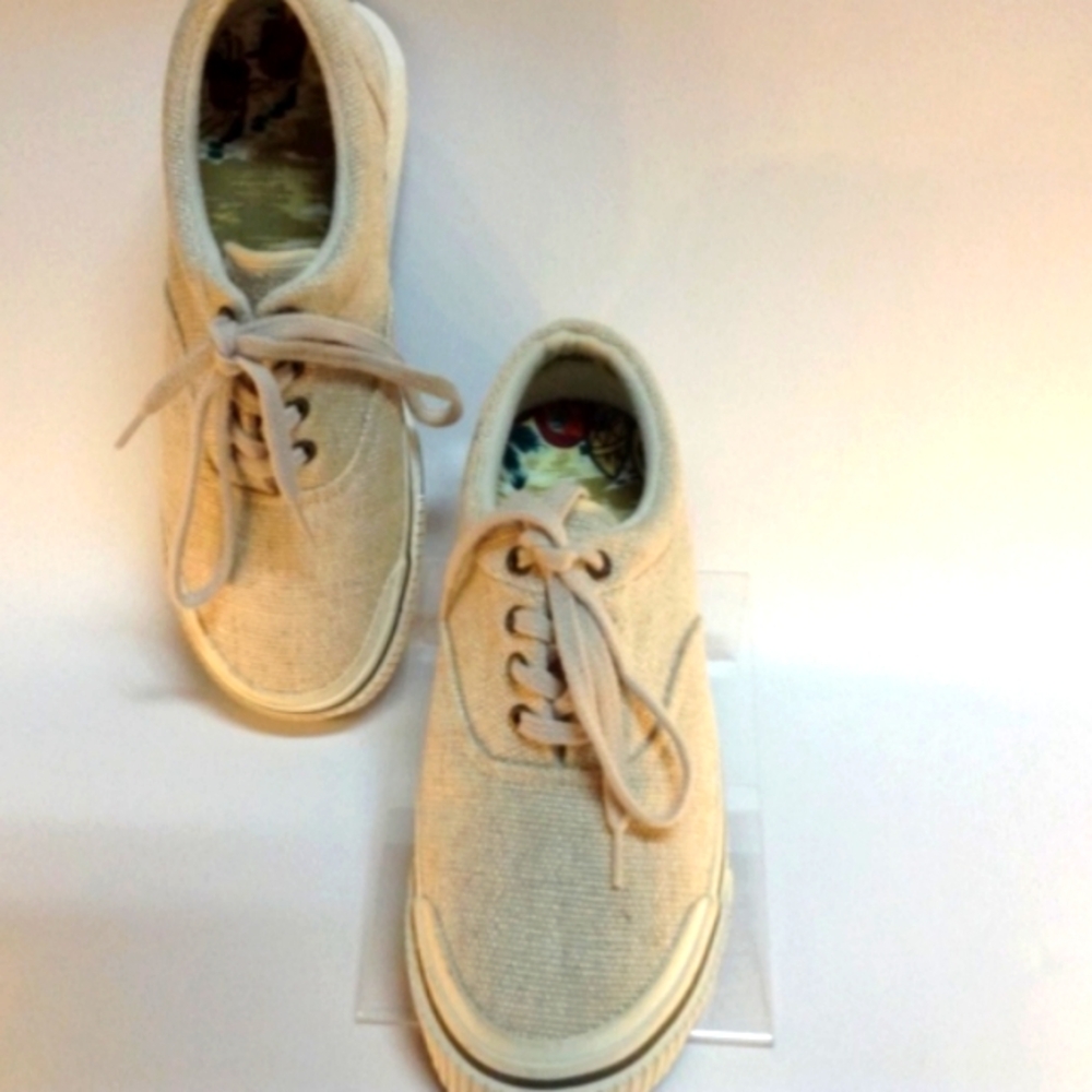 🛥️Tommy Bahama Khaki Raw Silk Boat Shoes 🛥️